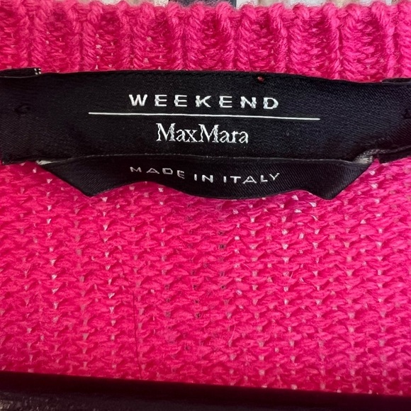 Weekend Max Mara Relaxed Crewneck Sweater Fuchsia Pink Medium Quiet Luxury Italy - Picture 3 of 6